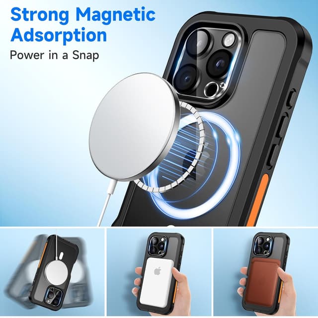 Thumbnail 6 de seacosmo Magnetic iPhone 16 Pro Max Case with MagSafe privacy screen protector (Black)