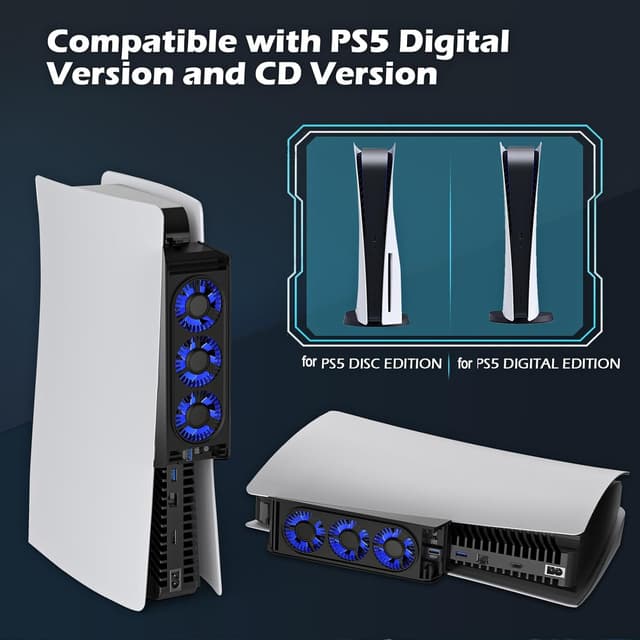 Detalle de HUIJUTCHEN PS5 Lüfter 2 Stufen
