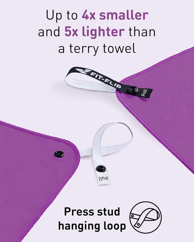 Detalle de Fit-Flip Microfibre Towel – compact, ultra lightweight & quick dry for gym, travel and beach