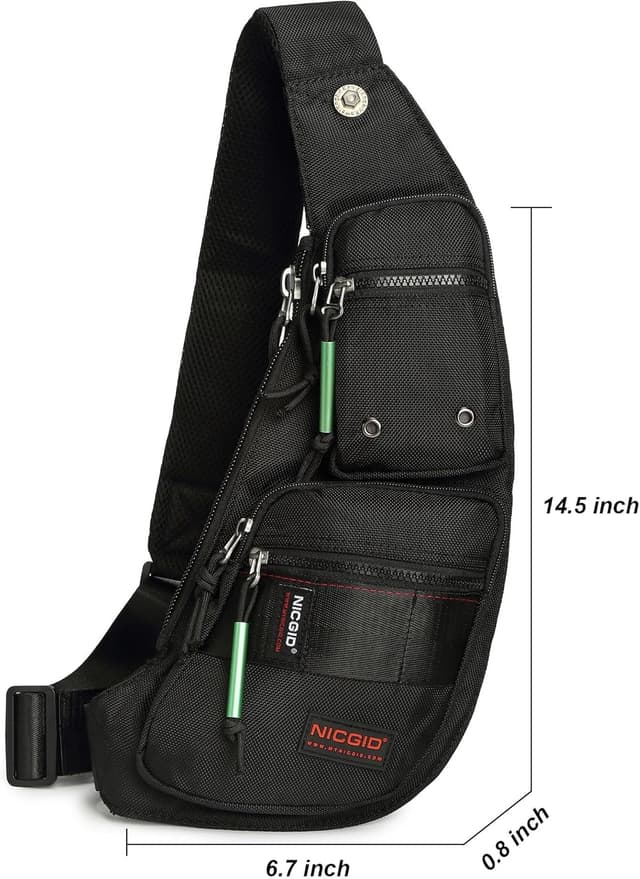 Detalle de Nicgid Sling Bag Chest Shoulder Backpack – nylon crossbody/fanny pack for everyday carry