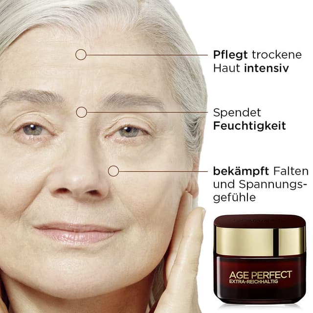 Detalle 2 de L’Oréal Paris Age Perfect Extra-Reichhaltig Tagespflege (Anti-Aging) mit Manuka Honig und Calcium B5, 50 ml im 2er-Pack