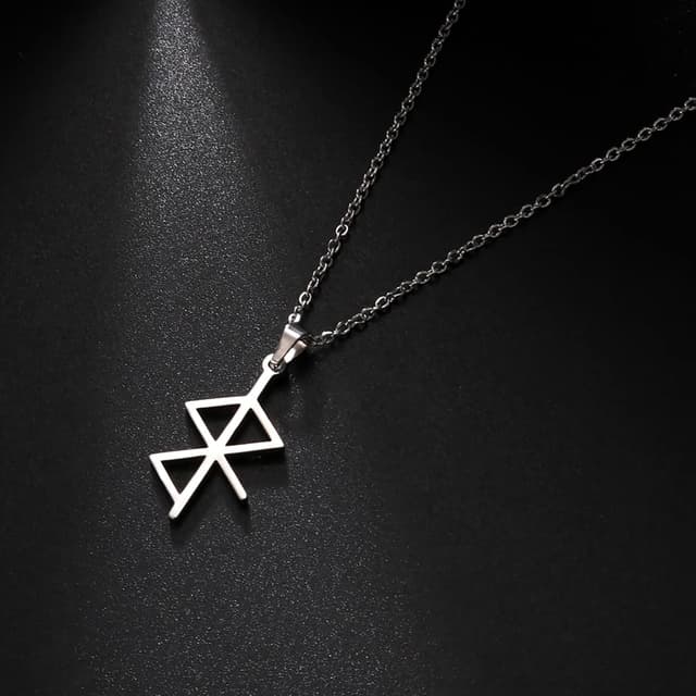 Detalle 2 de VASSAGO Wikinger Frieden Runen Anhänger & Wikinger Rune Halskette aus Edelstahl – Nordic Rune Amulett