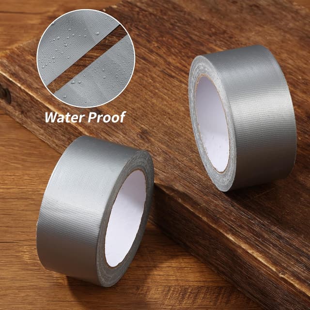 Detalle de Nuangoo ruban adhésif imperméable robuste 2 rouleaux (48 mm x 27 m) en argent