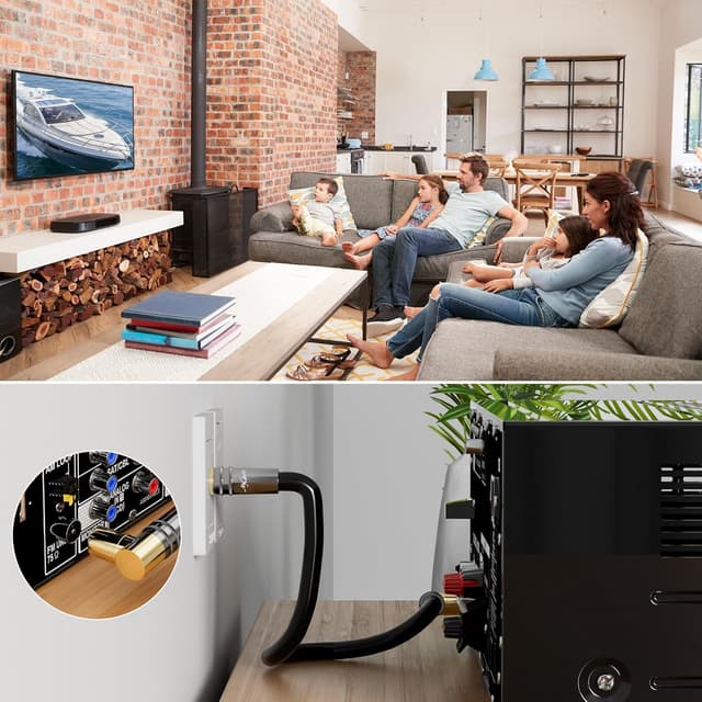 Detalle de Mygatti 3M RG6 4K Antennenkabel (90°/gerade) für DVB-T/DVB-C, 75 Ohm, vergoldete IEC-Stecker