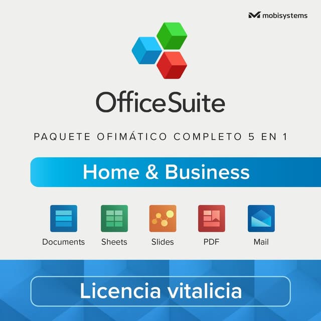 Detalle de MobiSystems OfficeSuite Home & Business licencia vitalicia