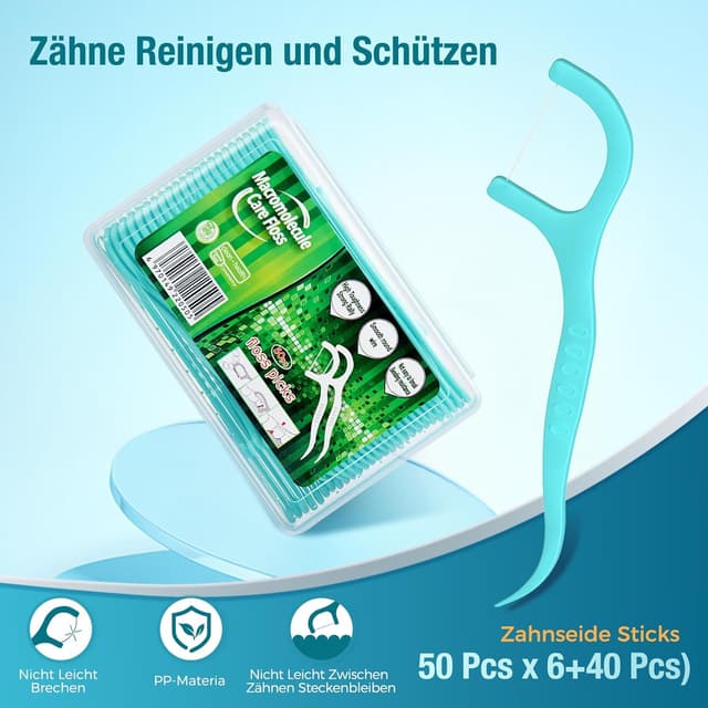 Detalle 2 de Yuede Dental Floss Zahnseide-Sticks mit Y-Form-Design (300+40 Stück)