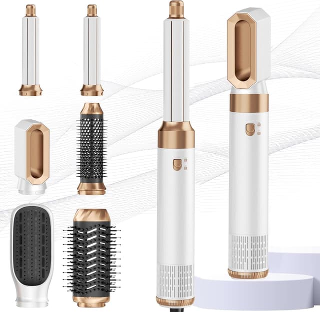 Detalle de MogaWave Pro Air Styler 6-in-1 Haarstyler mit Rundbürstenföhn, Warmluftbürste und Air-Lockenstäben (1000 W)