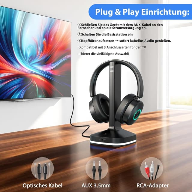 Detalle de Earbay Funkkopfhörer für Fernseher