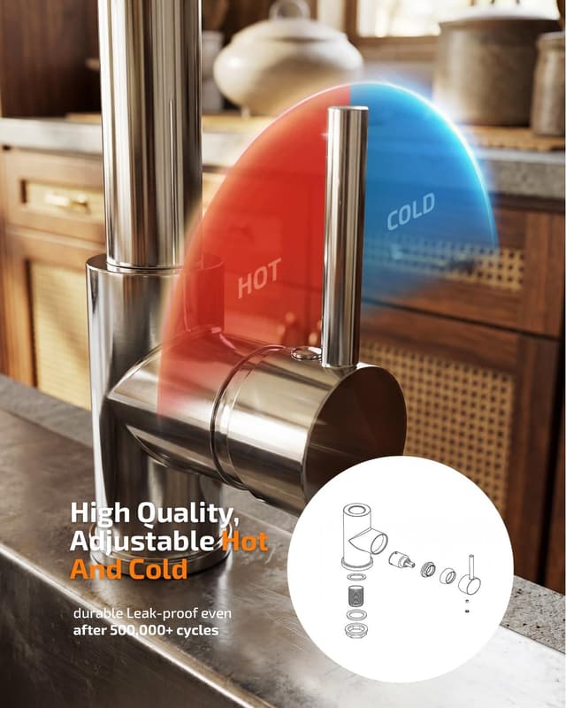 Detalle de Cobbe kitchen tap 360° swivel chrome