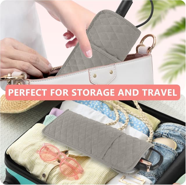 Detalle 2 de WRORUNER Heat-Resistant Hair Tools Organiser Bag (13.8 x 5.5) for Straighteners & Curling Irons