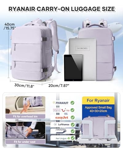 Detalle de BJLFS mochila al vacío con bomba incluida (40x30x20) para cabina compatible con Ryanair y Wizz Air