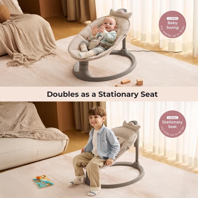 Detalle 2 de Electric Baby Swing 2-in-1 up to 66 lbs