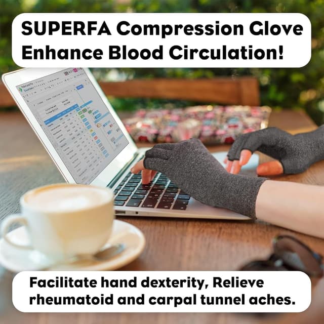 Detalle 2 de SUPERFA Compression Gloves 2 pairs for arthritis