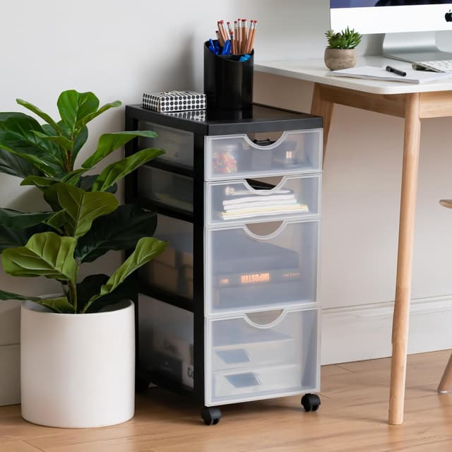 Detalle de Iris Ohyama DDDC-322 Rollcontainer mit 4 Schubladen