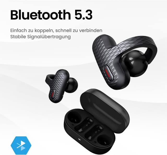 Detalle de Amazfit Up Bluetooth-Kopfhörer (Open-Ear) mit Touch-Steuerung, IPX4, KI-Rauschunterdrückung