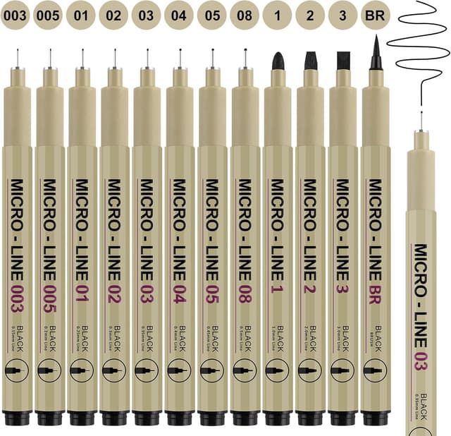 Thumbnail 6 de Gelanty Black Fineliner Pens Set 12 Pack