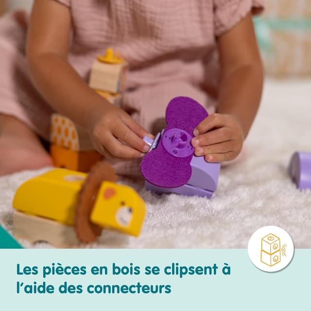 Detalle de Melissa & Doug Blockables Animaux de la savane – Puzzle Montessori en bois, 34 pièces (2 ans et +, matériaux FSC)