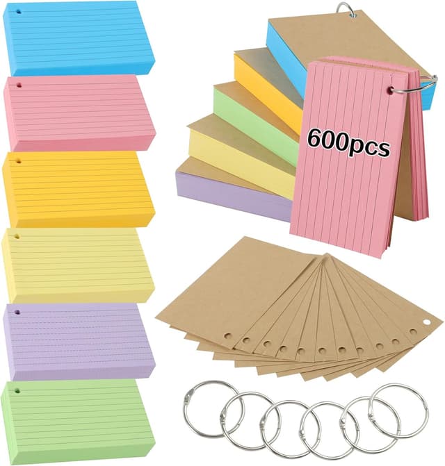 Detalle de Flash Cards 600 PCS 4.9x2.9 inch multicolour set