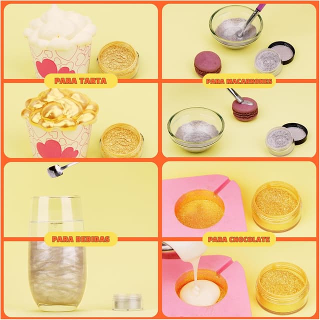 Thumbnail 2 de Fidton Purpurina Comestible Oro y Plata ✨ Para Repostería