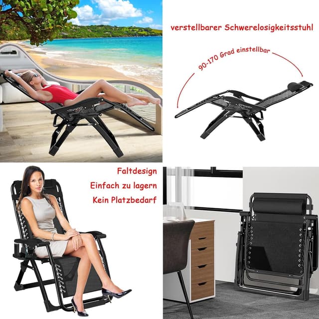 Detalle de TYGYSDO Zero Gravity Gartenliege 83 cm