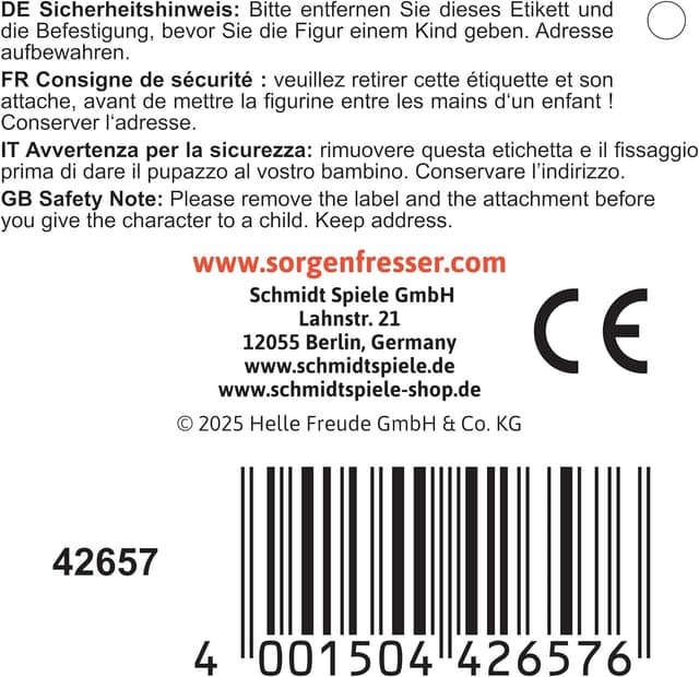 Detalle 2 de Schmidt Spiele Sorgenfresser Jolly 23 cm Plüschfigur