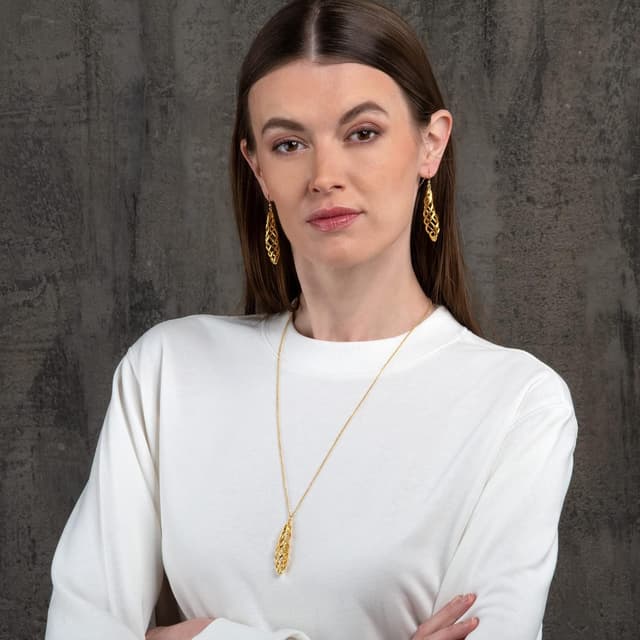 Detalle de Collier long namana pour femme et jeune fille, grand pendentif spirale torsadé