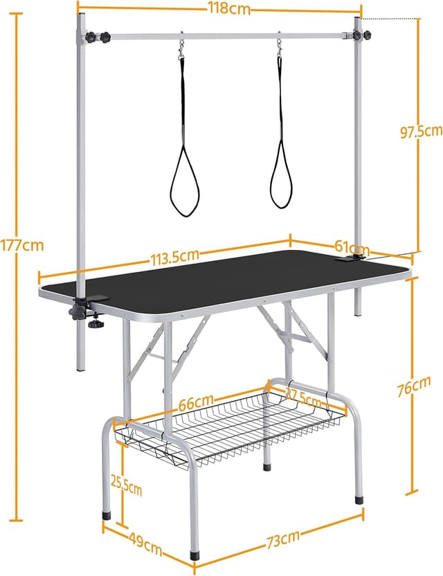 Thumbnail 2 de Yaheetech Mesa de Peluquería 118x60x177cm