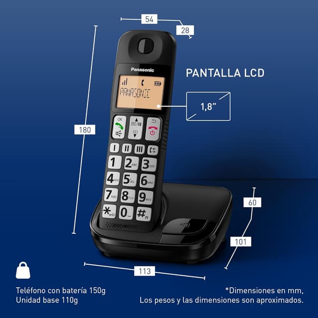 Thumbnail 5 de Panasonic KX-TGE310SPB Teléfono Inalámbrico con Altavoz