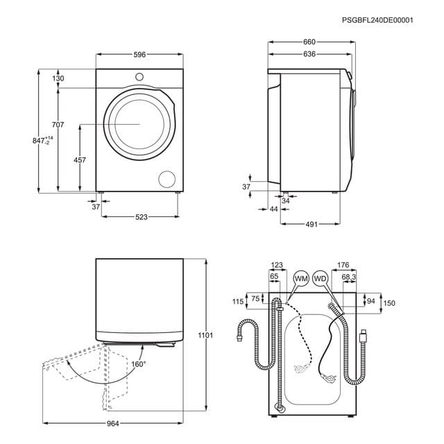 Detalle de Lavadora Secadora AEG 10 kg / 1.600 rpm 🧺 LWR7316O4O