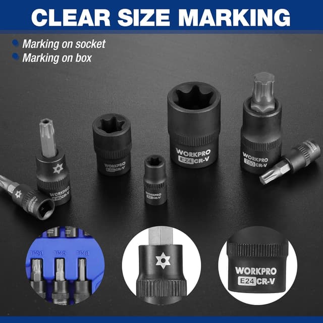 Thumbnail 5 de WORKPRO 60-Piece Master Torx Bit Socket Set 60pc