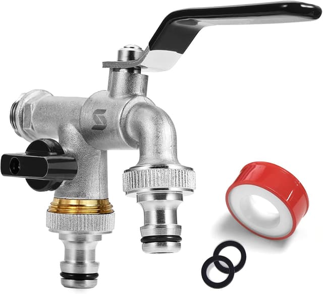 Detalle de SPGOOD SPGOOD Garten Wasserhahn 1/2 Doppel Messing