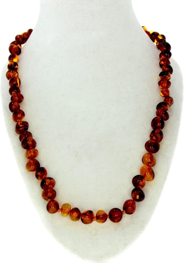 Detalle 2 de SilverAmber Jewellery Collana in ambra baltica certificata 100% genuina (cognac, ciliegia, miele, limone o ombré) lucida e grezza