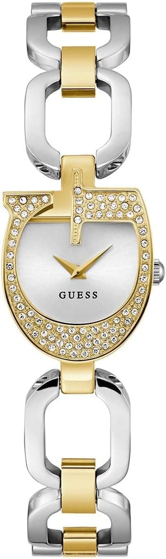 Detalle de GUESS Women Analogue Watch Gia – klassische Analoguhr mit mehrfarbigem Edelstahlband