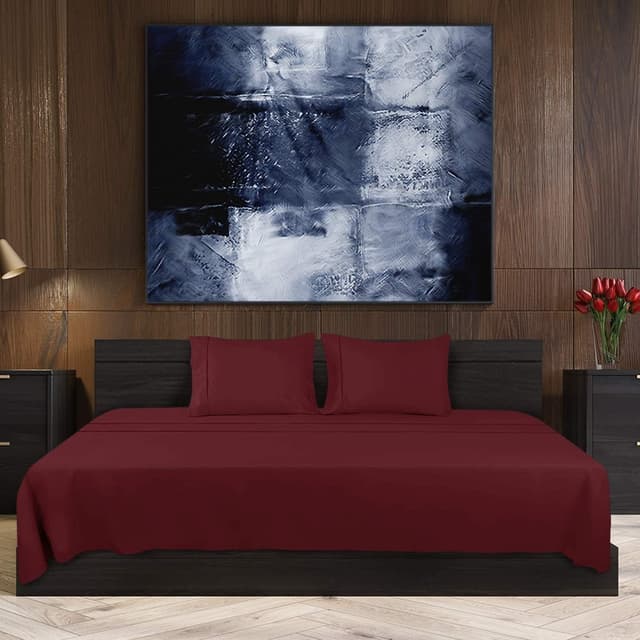 Thumbnail 4 de Utopia Bedding Sábanas 4 Piezas 180x200 - Burdeos