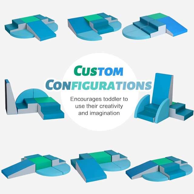 Detalle de TODIBY 6-Piece Soft PU Leather Toddler Climbing Toys Activity Play Set