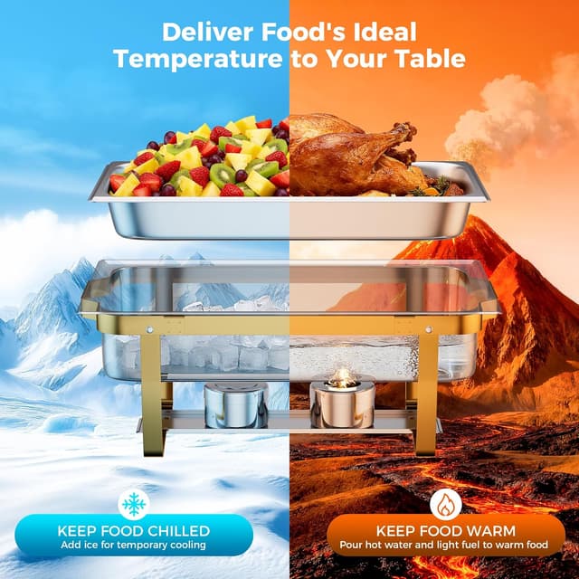 Thumbnail 4 de CAMMOO RG404 9QT 4-Pan Gold Chafing Dish