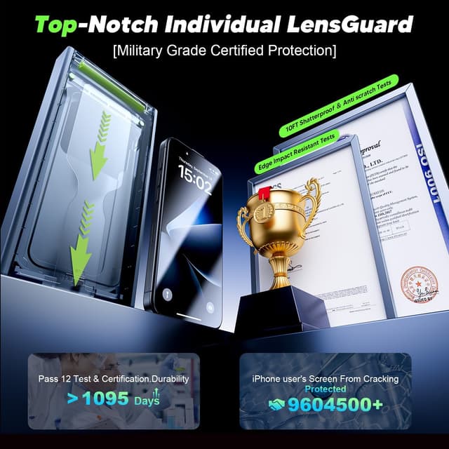 Detalle de iPhone 17 Pro Max 9H screen protector