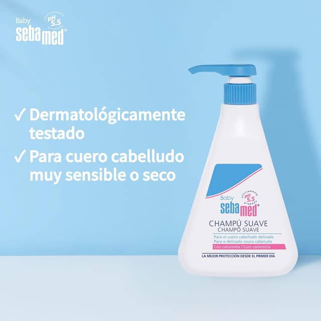 Detalle 2 de Sebamed Baby Champú Suave 500 ml para cabello fino