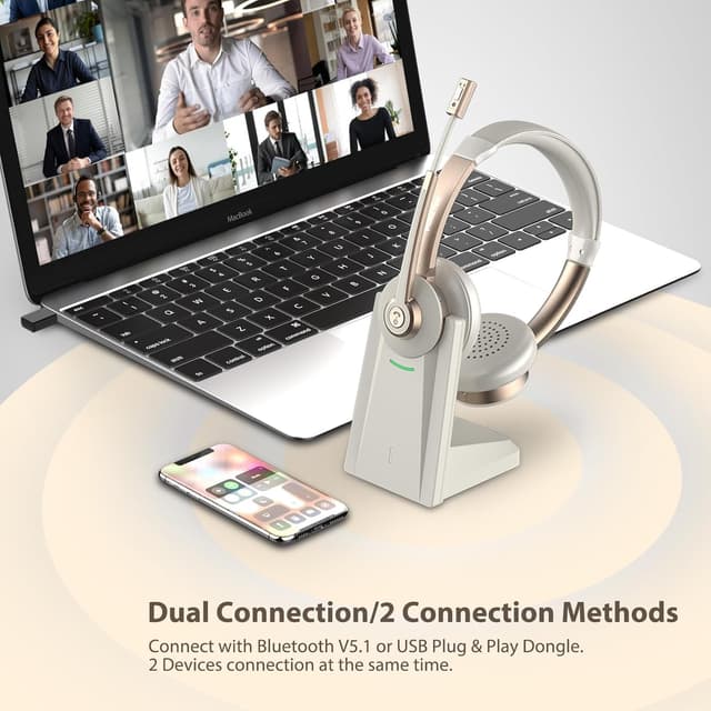 Thumbnail 5 de Vonztek Wireless Headset with QCC v5.1 Bluetooth 26 Hrs