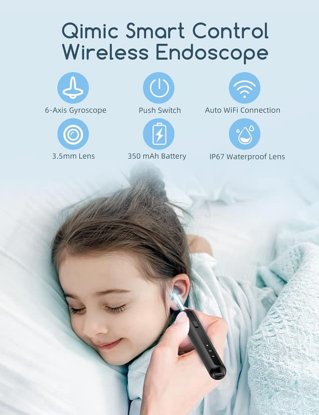 Detalle de Qimic WiFi Ohrreiniger Otoskop 1080P
