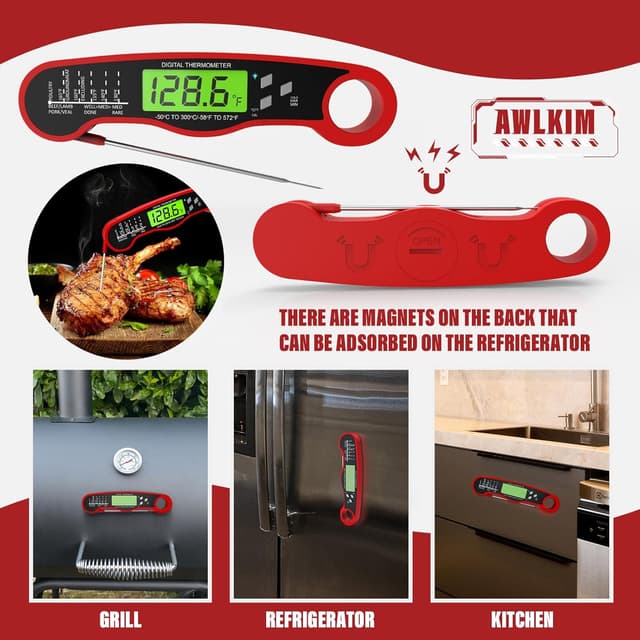 Thumbnail 5 de AWLKIM Digital Meat Thermometer, Instant Read
