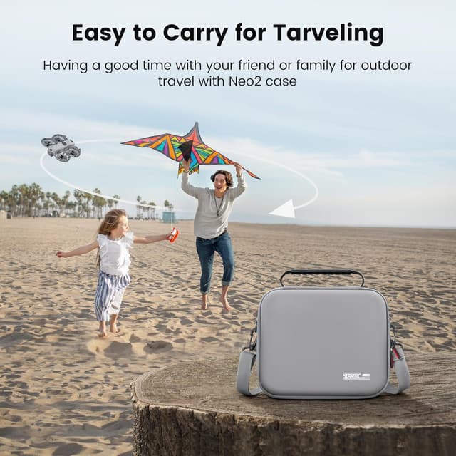 Detalle de STARTRC Neo 2 Tasche – tragbare PU-Umhängetasche für DJI Neo 2 und Akku-Zubehör