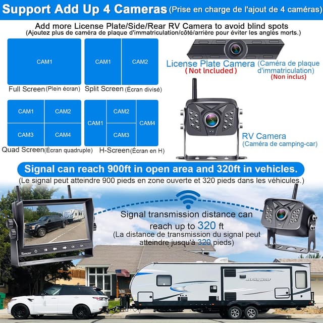 Thumbnail 2 de Tomoia Caméra de recul sans fil 7