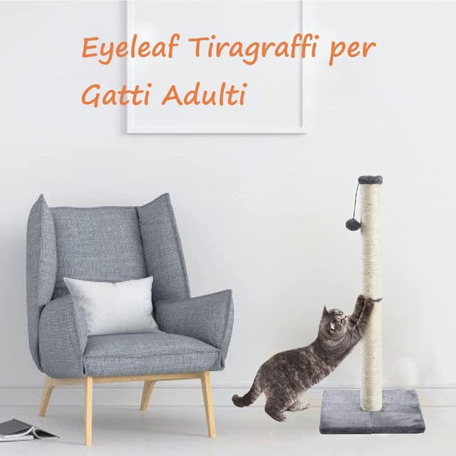 Thumbnail 6 de Eyeleaf Tiragraffi per gatti 80 cm in sisal naturale 🐱