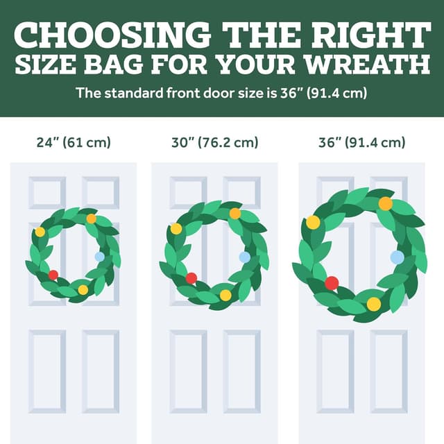 Thumbnail 6 de ZOBER 30 Inch Wreath Storage Bag 2-Pack
