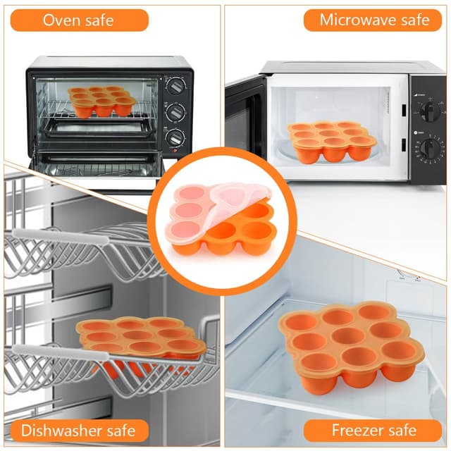 Thumbnail 5 de Aolso Babynahrungs-Aufbewahrungsbehälter 9 Fächer Orange