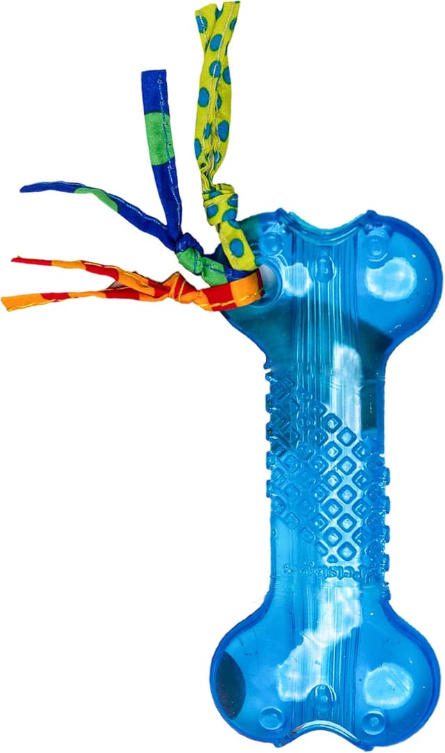 Detalle de Petstages Orka Mini Bone (Bleu Roi) : jouet à mâcher en TPE rigide pour chiens