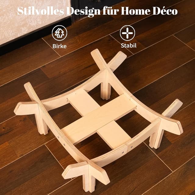 Detalle de CheerPals erhöhtes Katzenbett in Blumenform (55 cm) – großes Katzensofa mit hochelastischem Weichkissen