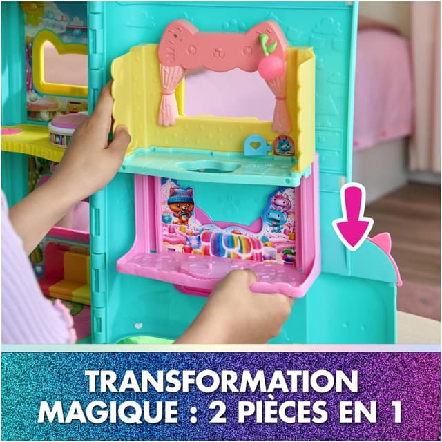 Detalle de Coffret Gabby et la Maison Magique Le Film – Cuisine avec P’tiChou (double espace de jeu, 1 figurine et 7 accessoires)
