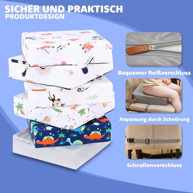 Detalle de Totsy Baby rehausseur de chaise enfant en mousse 33x33x8 cm avec housse lavable